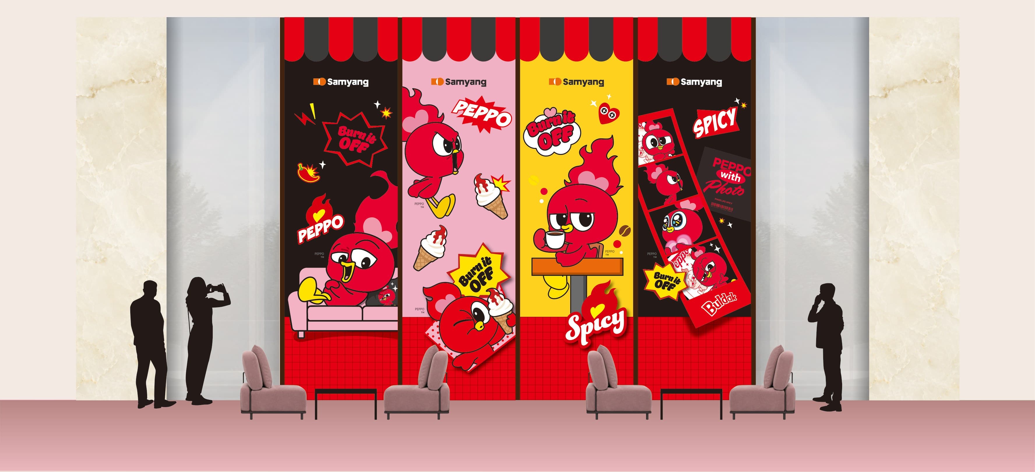House of Burn — in-store banner wall