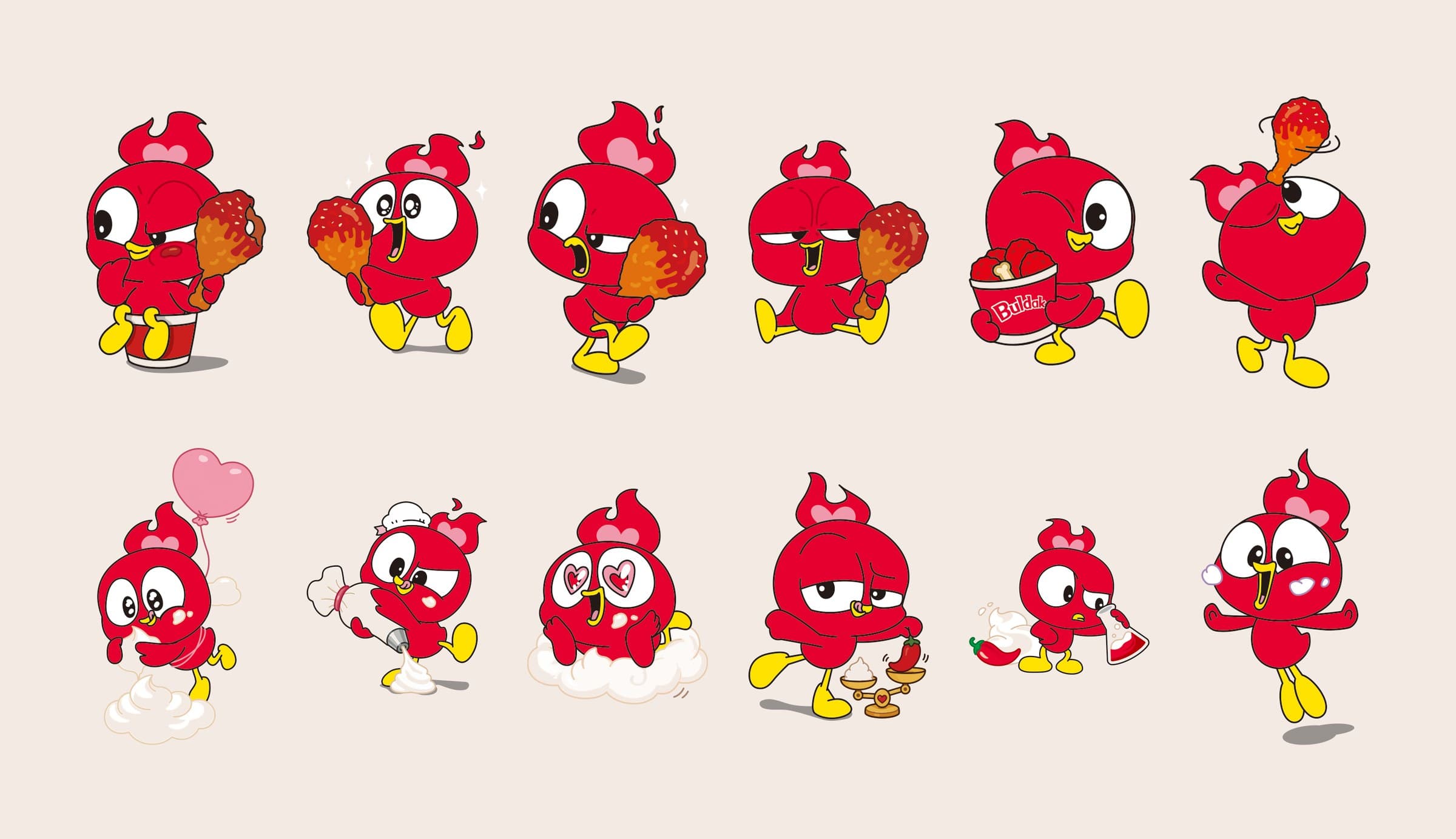 Peppo character guide — flavor poses
