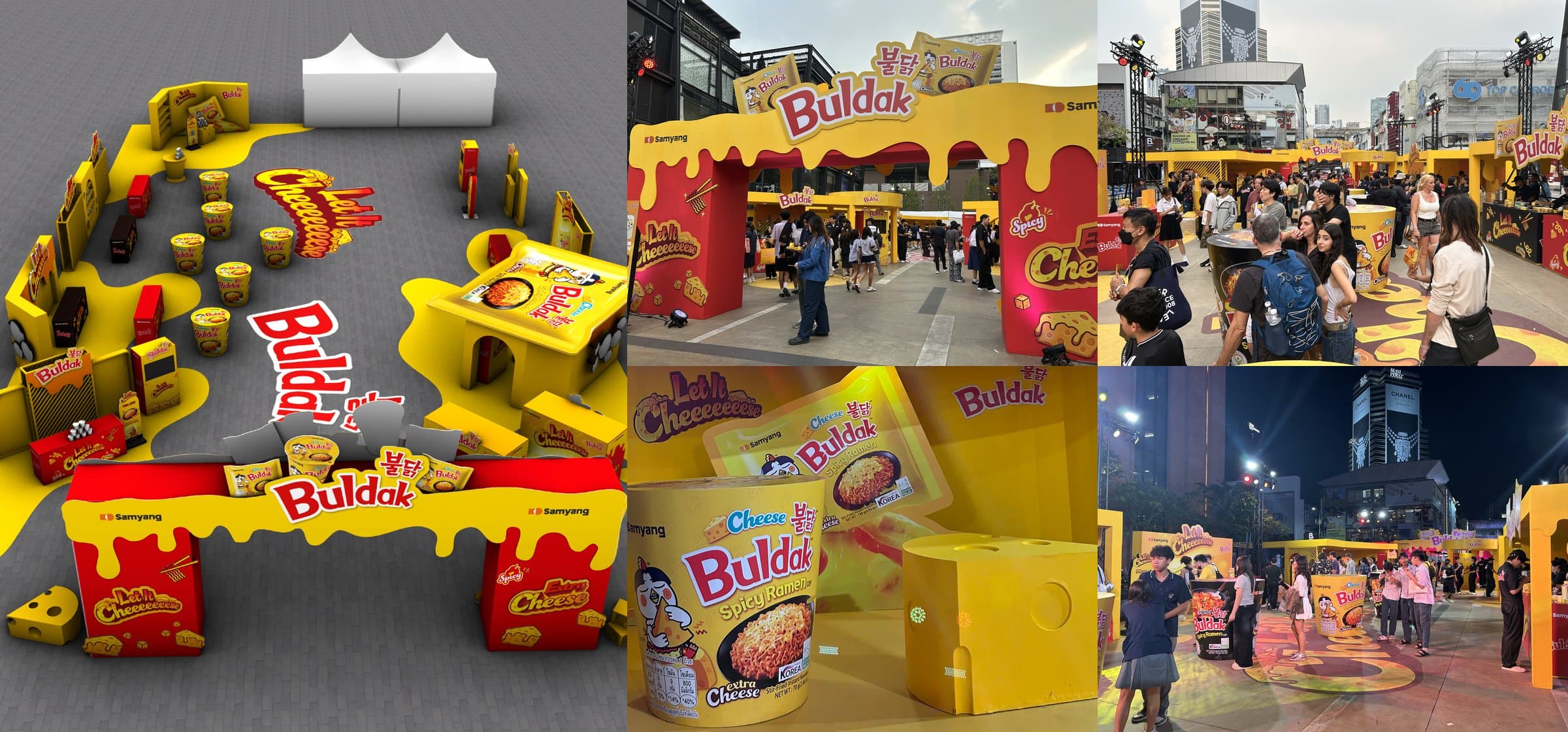 Buldak promotion booth — Cheesy Club street pop-up